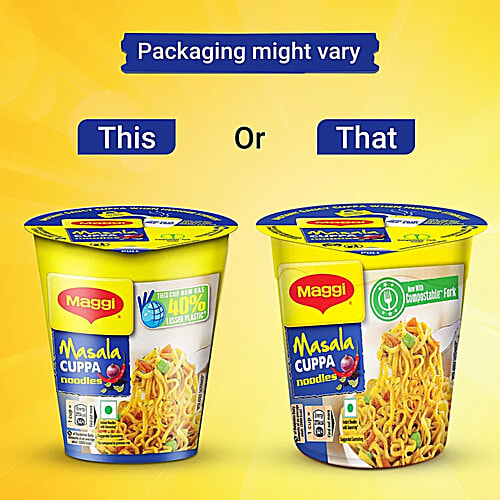 Maggi Masala Cuppa Noodles, 2x70.5 g (Multipack) Made with Finest Quality Spices & Ingredients
