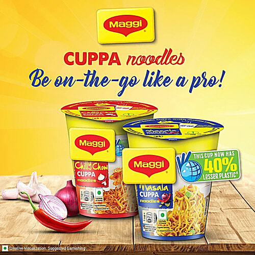 Maggi Masala Cuppa Noodles, 2x70.5 g (Multipack) Made with Finest Quality Spices & Ingredients