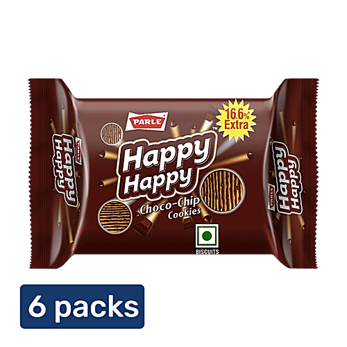Parle Happy Happy Choco-Chip Cookies, 6 x 31.5 g Multipack