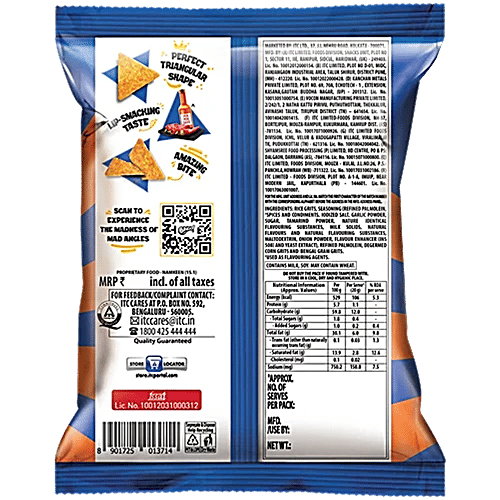 Bingo! Mad Angles Very Peri Peri Corn Based, Spicy Crunchy Chips, Perfect For Snacking, 3 x 33 g Multipack 