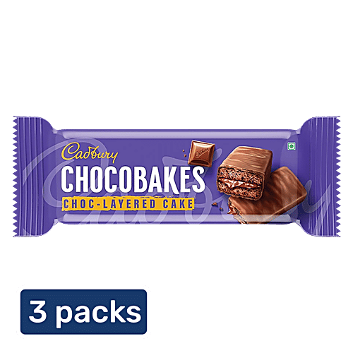 Cadbury Chocobakes Choco Layered Cakes, 3x19 g (Multipack)