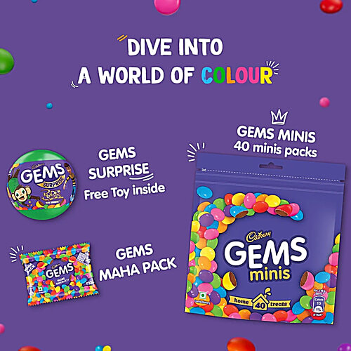 Cadbury Gems Chocolate Pouch, 6x7.34 g (Multipack)