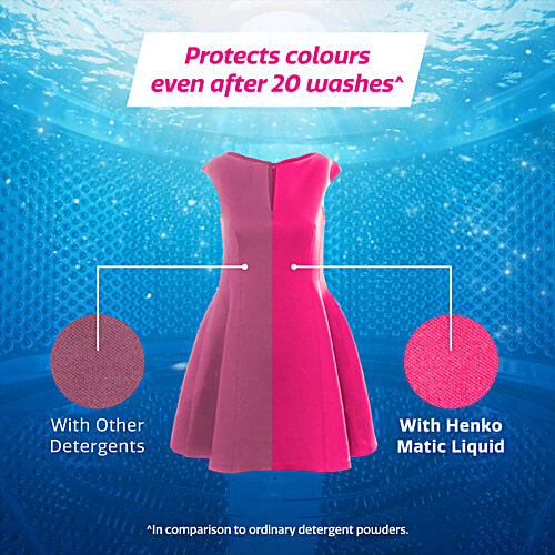 Henko Matic New Front Load Detergent Powder 4 kg (+ 2 kg Free) + Liquid Detergent 1 L, Combo 2 Items