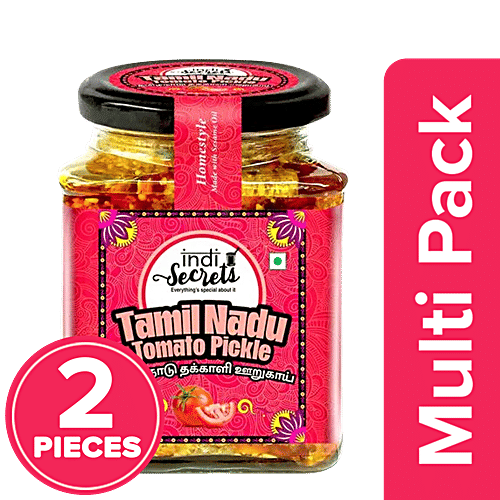 indiSecrets Tamil Nadu Tomato Pickle, 2 x 250 g Multipack 