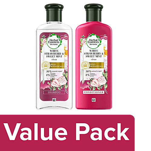 Herbal Essences White Strawberry & Sweet Mint Shampoo 240 ml + Conditioner 240 ml, Combo 2 Items