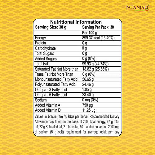 Patanjali Groundnut Oil, 2 x 770 g Multipack 