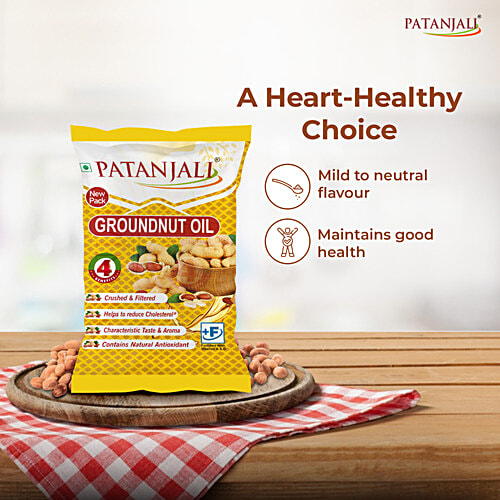 Patanjali Groundnut Oil, 2 x 770 g Multipack 