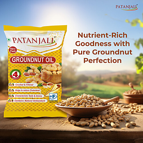 Patanjali Groundnut Oil, 2 x 770 g Multipack 