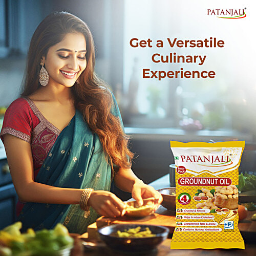 Patanjali Groundnut Oil, 2 x 770 g Multipack 