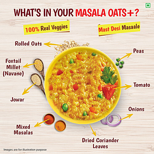 Tata Soulfull Masala Oats+ - With Millets, Tomato Twist, 2 x 500 g Multipack 