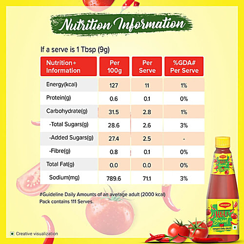 Maggi Hot & Sweet Tomato Chilli Sauce, 2x1 kg (Multipack) Perfect Blend of Tomatoes & Chillies
