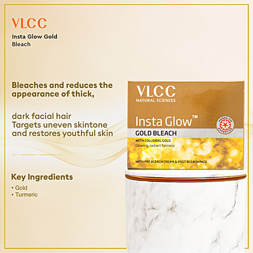VLCC Gold Facial Kit 60 g + Gold Bleach 60 g + Manicure & Pedicure Kit 210 g, Combo (3 Items)