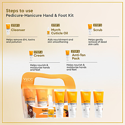 VLCC Gold Facial Kit 60 g + Gold Bleach 60 g + Manicure & Pedicure Kit 210 g, Combo (3 Items)