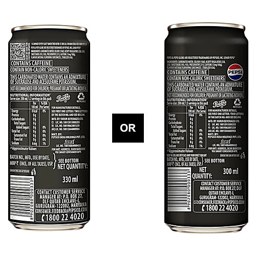 Pepsi Zero Sugar Soft Drink, 4 x 300 ml (Multipack) 