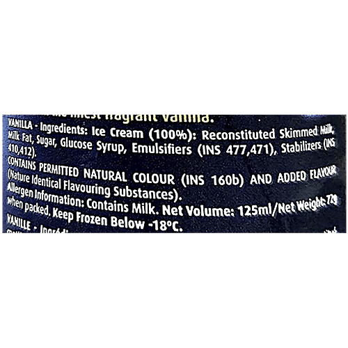 London Dairy Premium Ice Cream - Vanilla, 4 x 125 ml Multipack