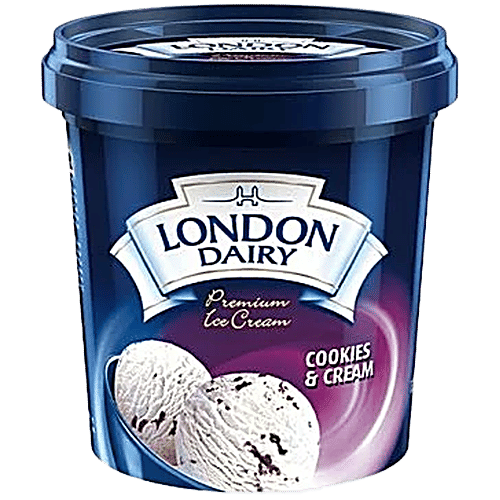 London Dairy Premium Ice Cream - Cookies & Cream, 6 x 125ml Multipack
