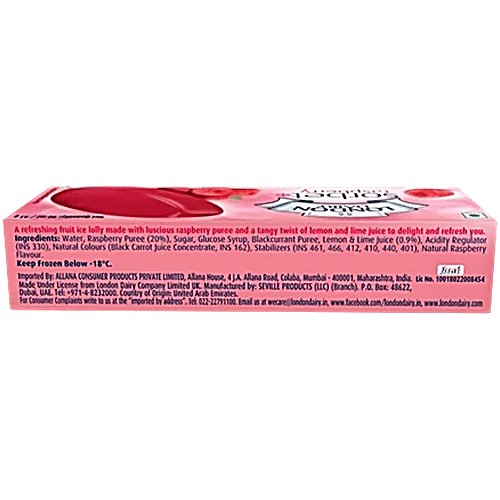 London Dairy Raspberry Sorbet Stick, 4 x 90 ml Multipack
