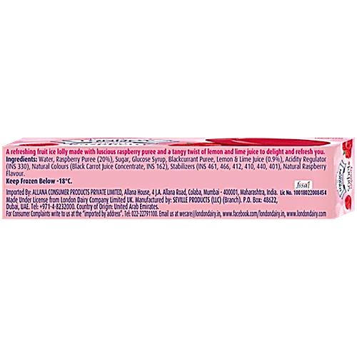 London Dairy Raspberry Sorbet Stick, 4 x 90 ml Multipack