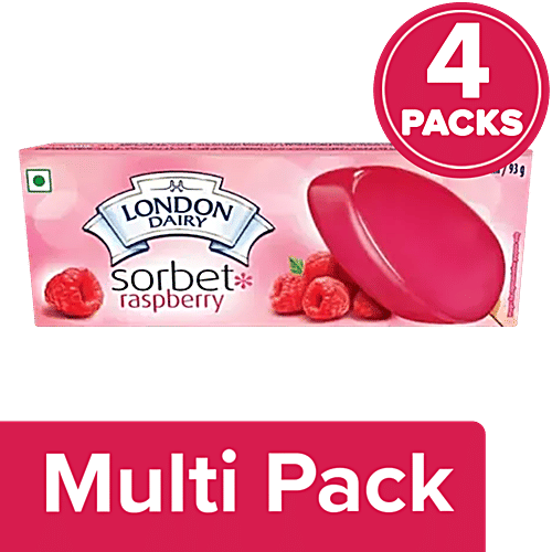 London Dairy Raspberry Sorbet Stick, 4 x 90 ml Multipack