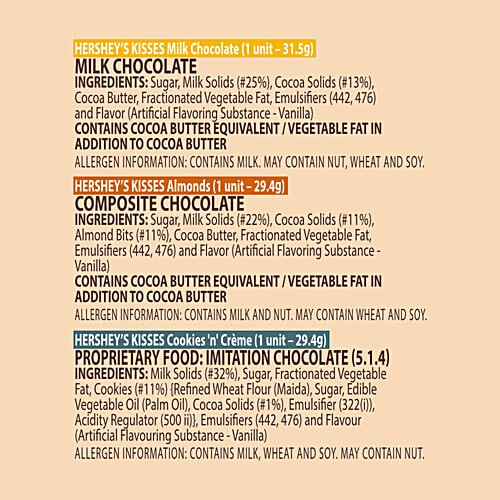 Hershey's Kisses Moments Chocolate Gift pack, 3x90.3 g (Multipack) Delectable Bite-Sized Treats, Perfect for Gifting on Special Occasions