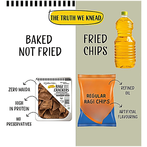 The Baker's Dozen Ragi Crackers, 2x230 g (Multipack) Baked, No Preservatives, No Maida