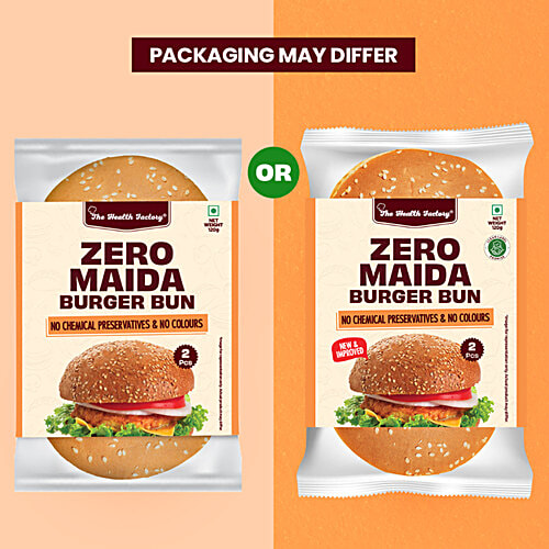 The Health Factory Zero Maida Burger Bun, 2 x 120 g (Multipack) 