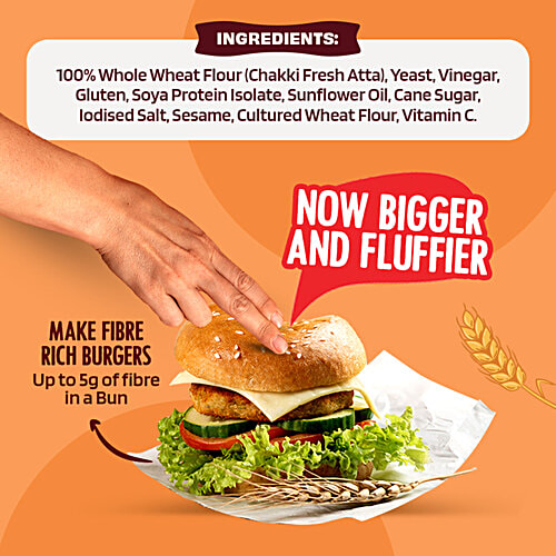 The Health Factory Zero Maida Burger Bun, 2 x 120 g (Multipack) 