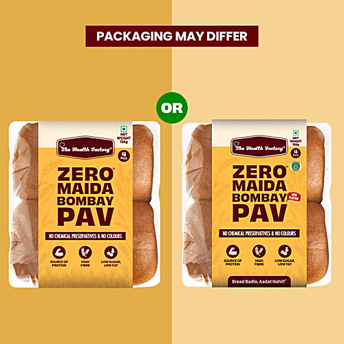 The Health Factory Zero Maida Bombay Pav, 3 x 156 g (Multipack)