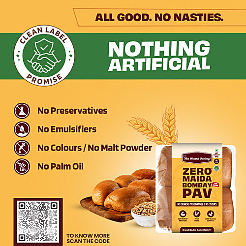 The Health Factory Zero Maida Bombay Pav, 3 x 156 g (Multipack)