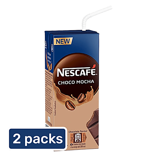 Nescafe  Choco Mocha Chocolate Flavoured Milk, 2x180 ml (Multipack) Double-Toned Milk, Refreshing & Satisfying Beverage