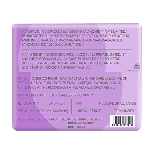 Nua Comfort Disposable Period Panties - XL-XXL, 2x5 pcs (Multipack) Cottony-Soft Protection