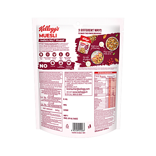 Kellogg's Fruit, Nut & Seeds Muesli 12 In 1 Power Breakfast, 2x240 g (Multipack)