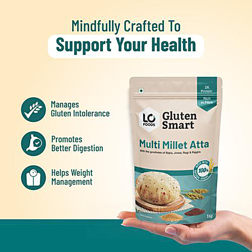 Lo Foods Gluten Smart Multi Millet Atta, 2x1 kg (Multipack)
