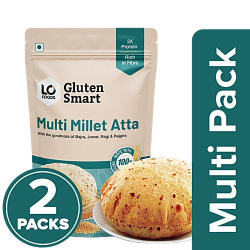Lo Foods Gluten Smart Multi Millet Atta, 2x1 kg (Multipack)