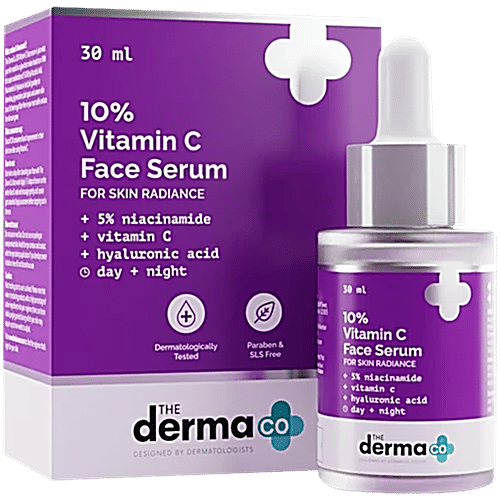 The Derma Co 10% Vitamin C Face Serum - Niacinamide & Hyaluronic Acid, 2x30 ml (Multipack)