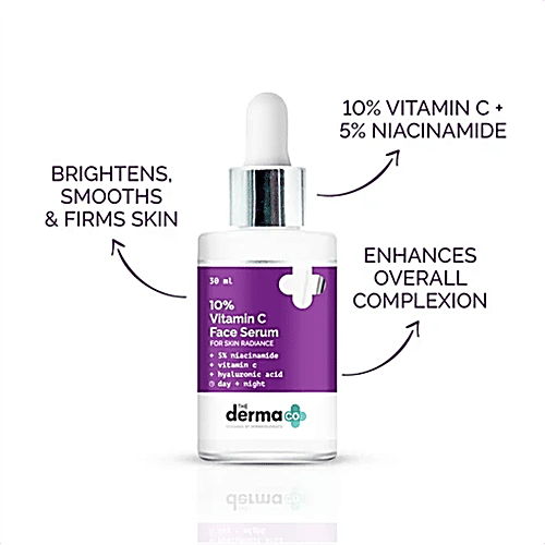 The Derma Co 10% Vitamin C Face Serum - Niacinamide & Hyaluronic Acid, 2x30 ml (Multipack)