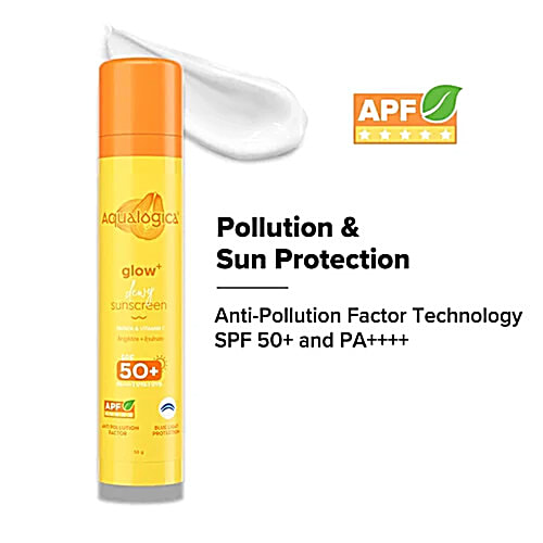 Aqualogica Dewy Sunscreen - Papaya & Vitamin C, SPF 50 PA+++, 2x50 g (Multipack) 