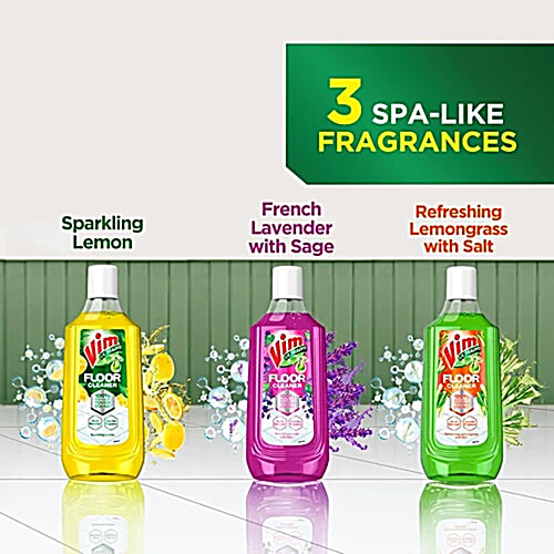 Vim UltraPro Sparkling Lemon Floor Cleaner, 3x1 L (Multipack) 100% Removal of Tough Stains, Germ Removal, Spa Like Fragrance
