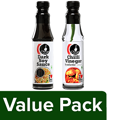 Ching's Secret Dark Soy Sauce, 210 g + White Chilli Vinegar, 170 ml, Combo (2 Items) 