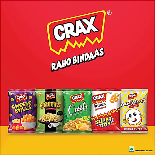 Crax Corn Curls Cheese Delight Puffs, 4x82 g (Multipack)