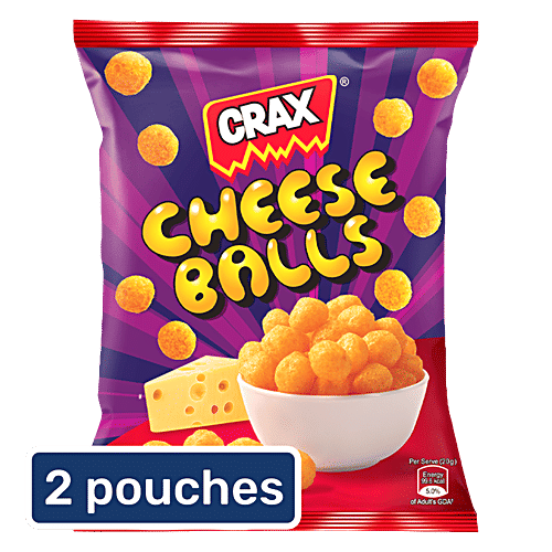 Crax Cheese Balls Puffs, 2x65 g (Multipack) Light & Crispy