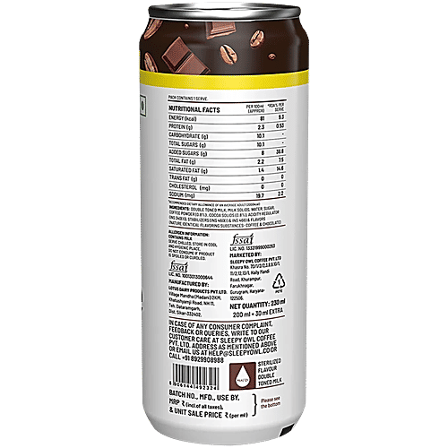 Sleepy Owl Belgian Mocha Cold Coffee, 2x230 ml (Multipack)