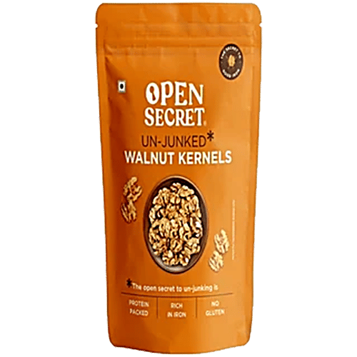 Open Secret Un-Junked Walnut Kernels, 2x200 g (Multipack) Rich in Iron, Protein Packed, No Gluten