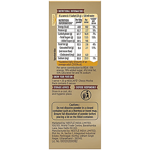 Nescafe Choco Mocha Instant Coffee Premix, 2x125 g (Multipack)