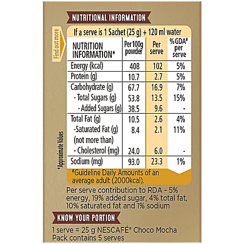 Nescafe Choco Mocha Instant Coffee Premix, 2x125 g (Multipack)