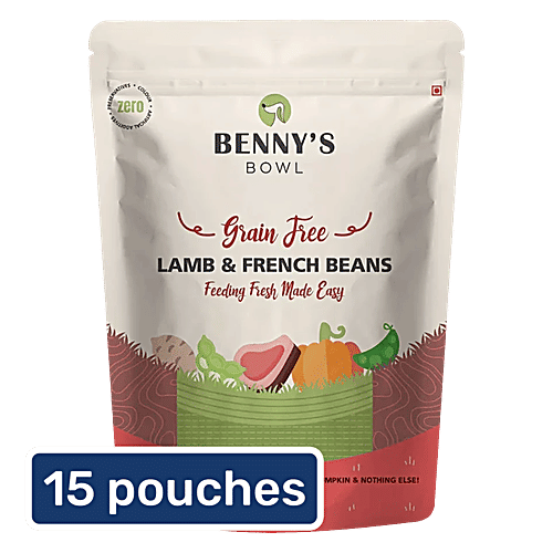 Benny's Bowl Grain Free Lamb & French Beans Wet Dog Food, 15x300 g (Multipack) 