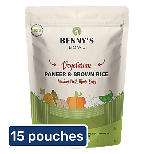 Benny's Bowl Vegetarian Paneer & Brown Rice Wet Dog Food, 15x300 g (Multipack) 