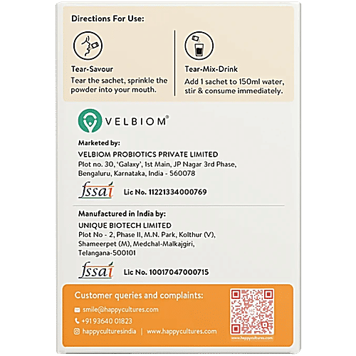 Happy Cultures Leaner You Lemon Flavoured Multistrain Probiotic Blend Nutraceutical For Adults, 2x30 g (Multipack)