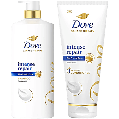 Dove Intense Repair Conditioner, 335 ml + Intense Repair Shampoo, 1L, Combo (2 Items) 