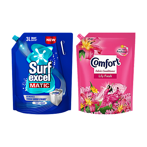 bb Combo Surf Excel Matic Top Load Detergent,3L&Comfort LilyFresh Fabric Conditioner,2L, Combo (2 Items)